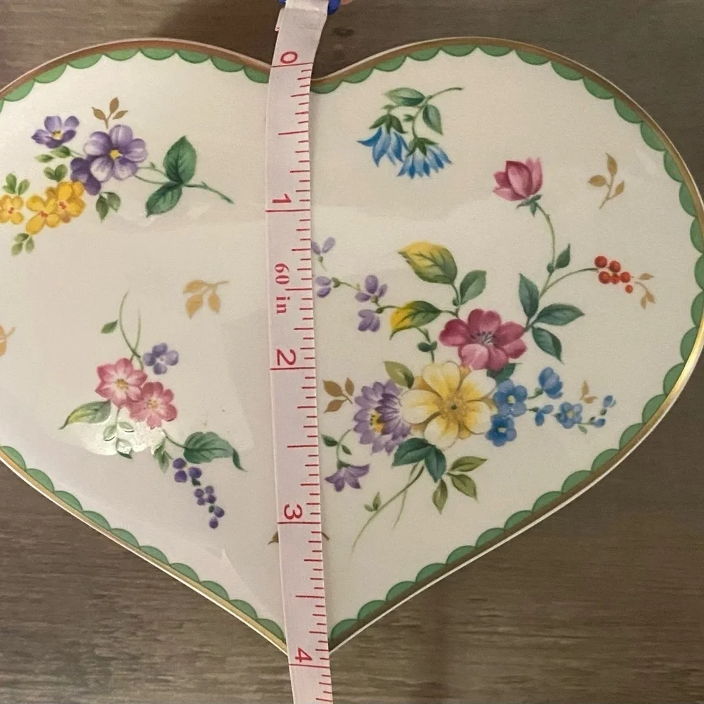 Vintage Garden Delight by Christopher Stuart Heart Shaped Bone China Trinket Box